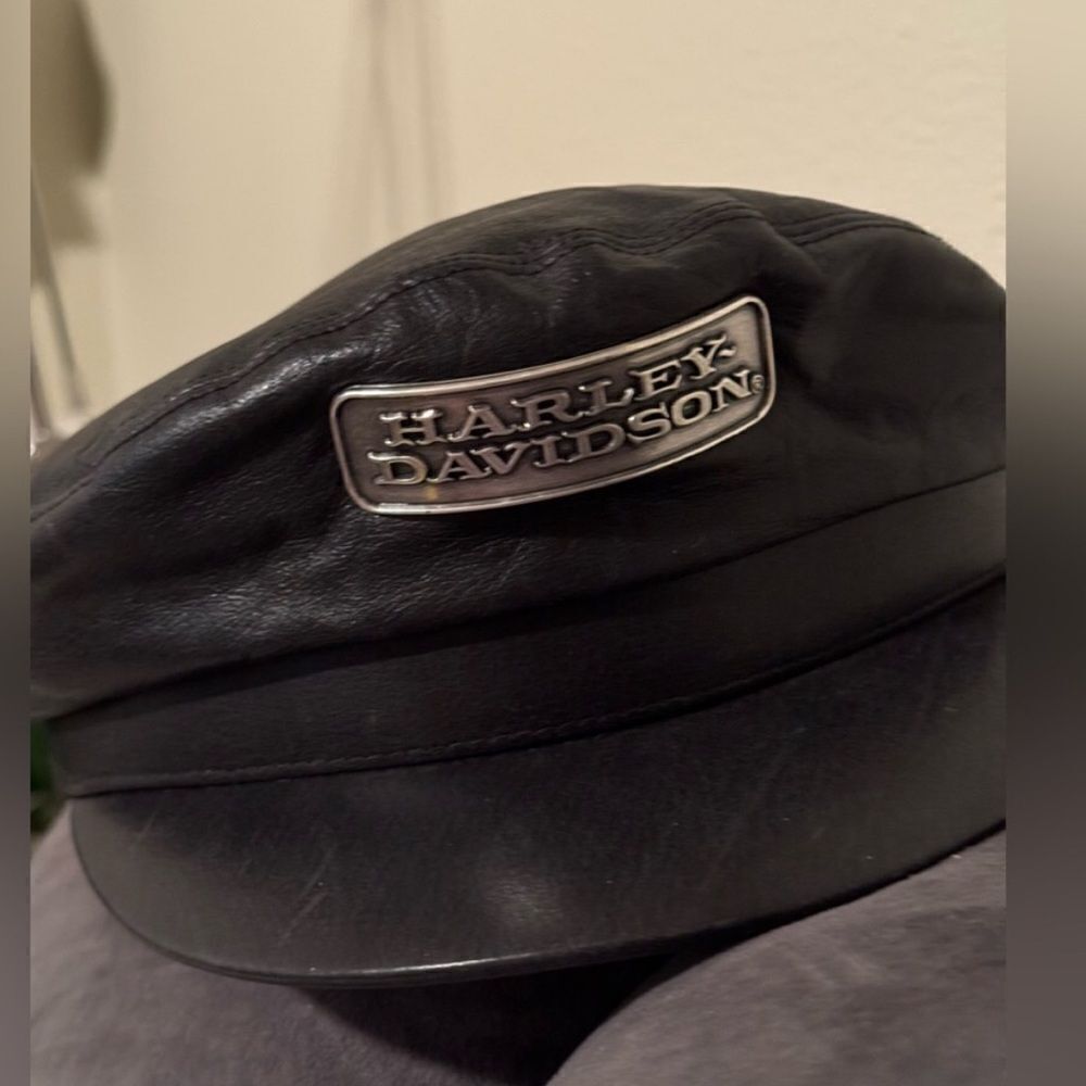 🔥 Vintage Harley-Davidson Leather Cap - XL